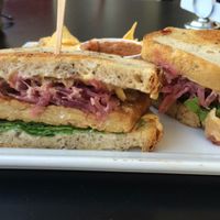 Vegan tempeh reuben at Higher Taste Plant Based in Long Beach