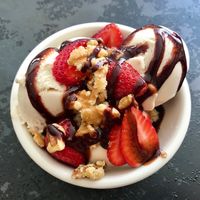 Ice cream sundae. Yuuuum!  at Higher Taste Plant Based in Long Beach