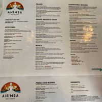 Menu looks great!  at Higher Taste Plant Based in Long Beach
