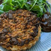 Chorizo kumara and fennel tart. Yum! at Kaiaroha Vegan Deli and Eatery in Auckland