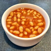 Baked beans at Aqua Cafe in Dubai