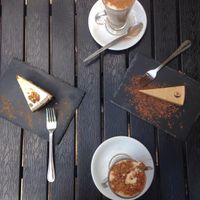 Drinks and cake at Lu-Ma Cafe in South West London