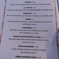 Menu  at Gringos Mexican Eatery  in Artemida