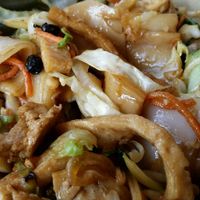 chow fun with tofu at Betty Noodles in Santa Cruz