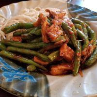 Green bean sauce with tofu at Betty Noodles in Santa Cruz