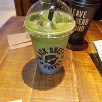 Iced oat blueberry matcha at LTN - Black Sheep Coffee  in Luton