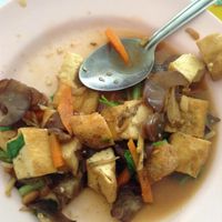 ginger fried tofu which was really yummy! at Jay 99 - Youta in Chiang Rai