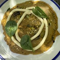 Chickpea flour omelet with broccoli   at GNOU in Athens
