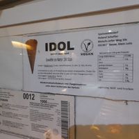 Waffles labeled vegan at Eis Café Dolce Vita in Kappelrodeck