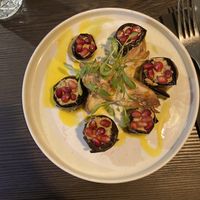 Aubergine pkali starter  at Samaia in South West London