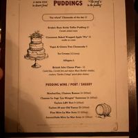 Dessert Menu  at The Ship Tavern in London