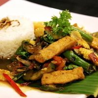 Fried vegetables and tofu.  at Veggie Table in Ubud