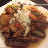 vegan buffet assortment at Veggie Table in Ubud