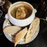 French onion soup at La Petite Maison in Brixham