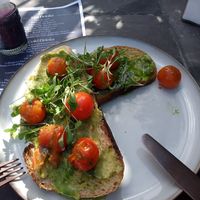 Avocado toast (ask for vegan as they also do a non vegan one!) at Checketts of Ombersley in Droitwich