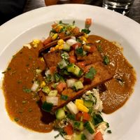 Tasty Tofu Steak (Vegan)
lentil and cilantro jasmine rice, roasted corn kachumber salad, vegan tikka masala, maple tahini at Spotlight Cabaret  in Edmonton
