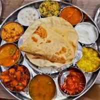 South Indian thali (vegetarian version)  at Saravanaa Bhavan in Stamford