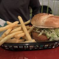 Came back and had the vegan chicken patty on a burger. So good!  at Bisbee Badassery  in Bisbee