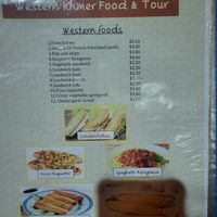 Menu at Bamboo Cafe in Senmonorom