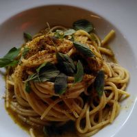 Pasta Za'atar with (tasty!) vegan butter and basil at Kleinwäscherei in Zurich