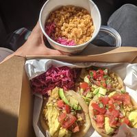 Sopes with vegan cashew cheese 🌱 Good! at Farmer and The Cook Cafe in Ojai