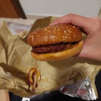 Plant based burger with beyond at Pizza Fan  in Rhodes