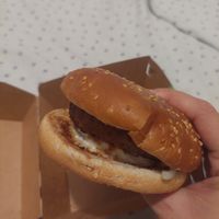 Plant based burger at Pizza Fan  in Rhodes