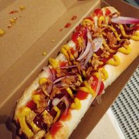 Vegan hot dog at Boston Burger in Chippenham
