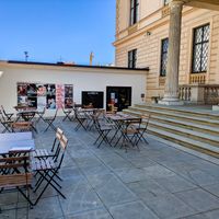 Outside of Café Morgal at Café Morgal in Brno