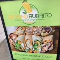 All vegan burrito sign at Kosher In Midtown in New York City