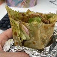 Vegan chicken tikka wrap  at Papa-Dum in London