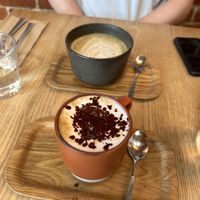 reishi latte & hojicha latte   at Little Bird Kitchen in Auckland