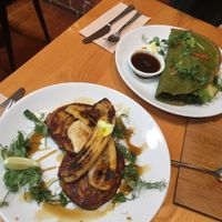 Kumara hot cakes and Vietnamese crepe at Little Bird Kitchen in Auckland