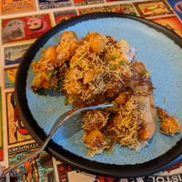 Samosa chaat, vegan option (partial portion) at Mirchi - Indian Street Food in Winter Garden