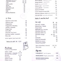 Drinks menu  at Casa del Café in Huatulco