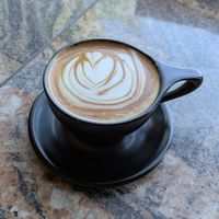 My decaf mocha latte  at Witness Coffee Roasters in Eureka