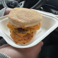 Breakfast sandwichh  at Witness Coffee Roasters in Eureka