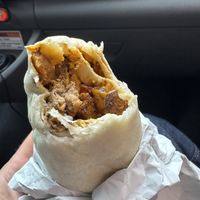 Breakfast burrito interiorr  at Witness Coffee Roasters in Eureka