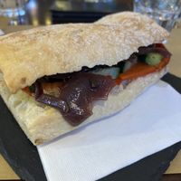 Ciabatta con verdure grigliate e cipolle caramellate   at Bar Parco in Crema