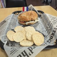 Caprese croissant sandwich at La Vie Vegan in Saint Charles