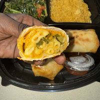 Soul roll filled with Mac, greens, and sweet potatoes   at UnbelieVegan in Fairburn