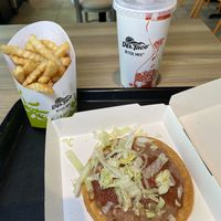 Vegan Tostada and Fries  at Del Taco in Pensacola
