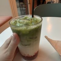 Oat Strawberry Matcha  at TAO Cafe in Croydon