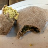 Tofu and acelga with olives empanadas at Bio Solo Organico in Buenos Aires