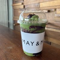 Matcha & Purple Sweet Potato blend with Oat milk (ask them not to add creamer and condensed milk)  at May and Mark Restaurant in Krabi