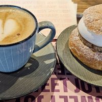 Vegan semla with coffee at Mr Cake in Gothenburg