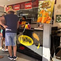 Street food with vegan palm heart pastel  at Kanban Pastelaria in Sorocaba