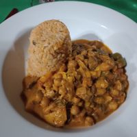 Curried chickpeas. One of many delicious meals. The veggie chunk stew was my favorite, but I didn't get a photo at Franklyn D Resort & Spa in St Anns Bay