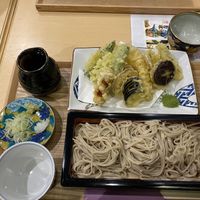 Cold soba with tempura vegetables   at Anan - そば処 杏庵 in Kanazawa