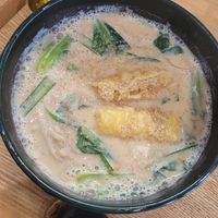 Sesame, soy milk tempura soba at Anan - そば処 杏庵 in Kanazawa